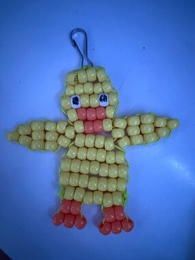 Yellow Beaded Duck Keychain Charm - Kids Jewelry